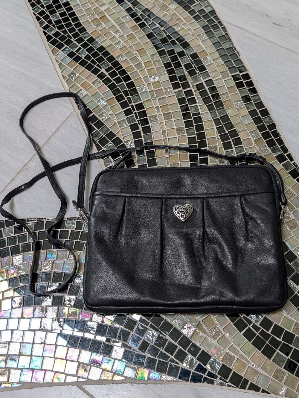 vintage BRIGHTON black leather bag crossbody